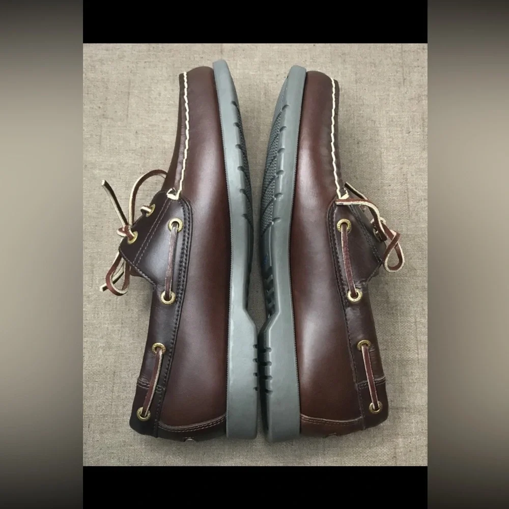 Excellent Rockport Men's Boat Shoes Brown Leather 2-Eye Deck Shoes Size 10M